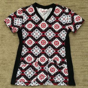 White Cross Scrub Top